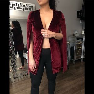 Velvet Cape Blazer